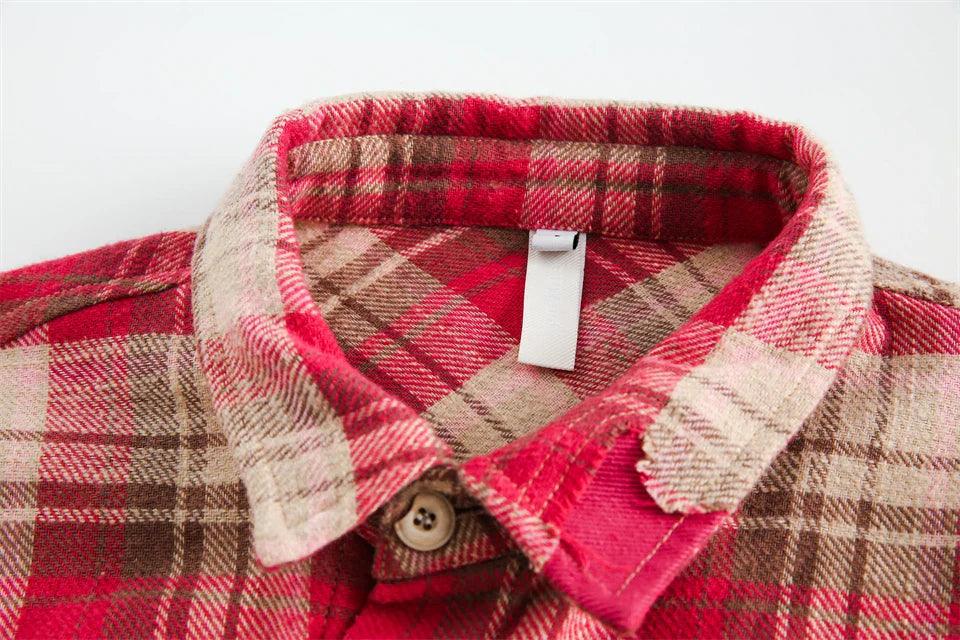 Plaid Reversible Long Sleeve Shirt - tntwear1