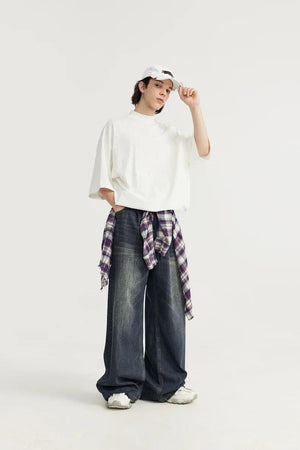 Wide-Leg Baggy Denim Jeans - tntwear1