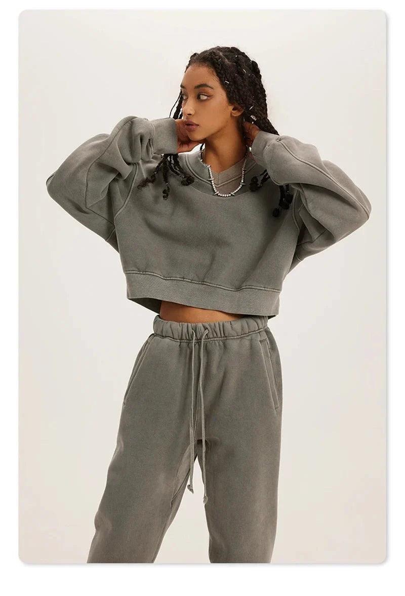 Women's Fleece Cropped Sweatshirt - tntwear1