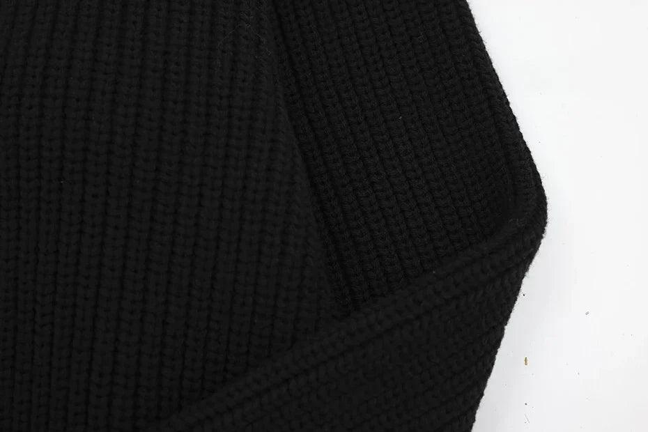 Y2k Letter Embroidery Turtleneck Sweater - tntwear1