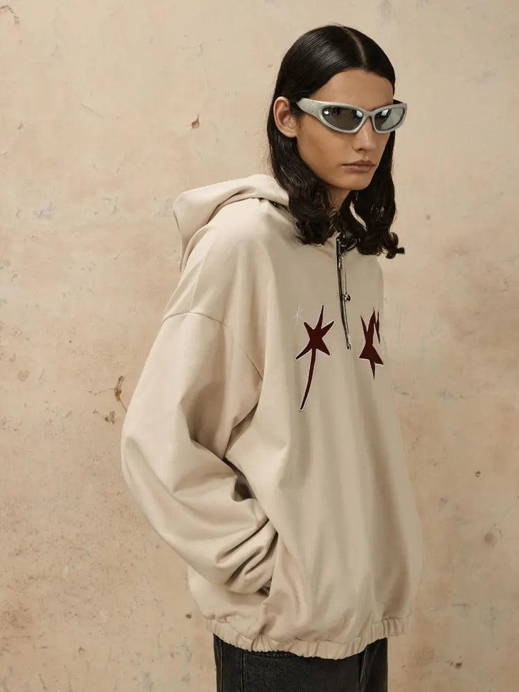 Loose Star Embroidery Hoodie - tntwear1