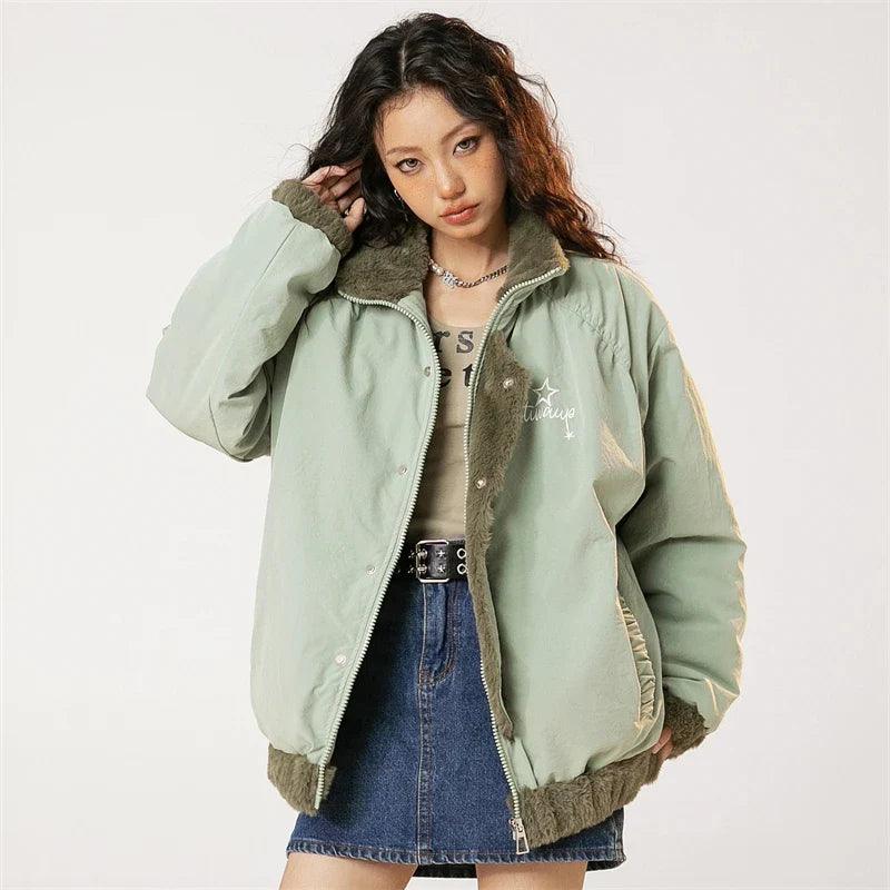 Chic Fleece-Lined Jacket - tntwear1