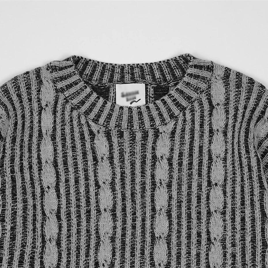 Vintage Stripes Loose Sweater - tntwear1