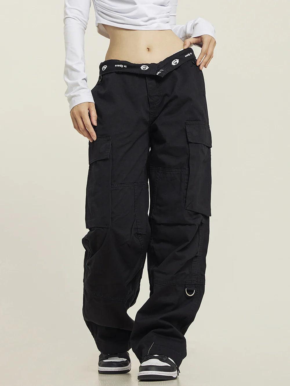 Y2k Baggy Turned-down Cargo Pants - tntwear1