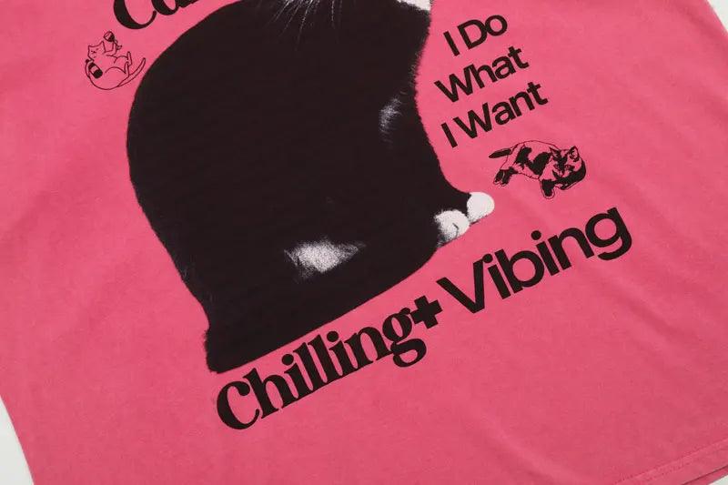 Chilling Cat Graphic T-shirt - tntwear1