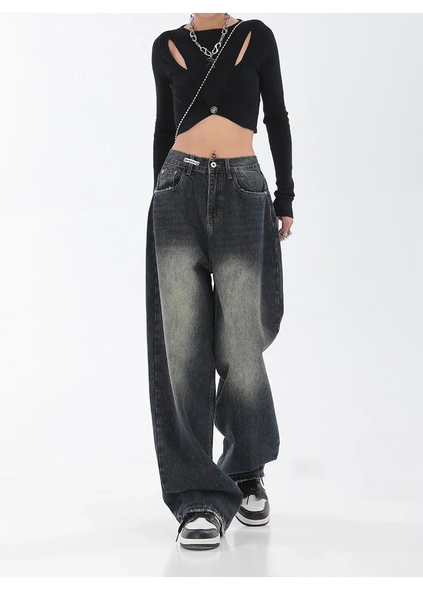 Vintage Washed High Waist Women's Jeans - tntwear1