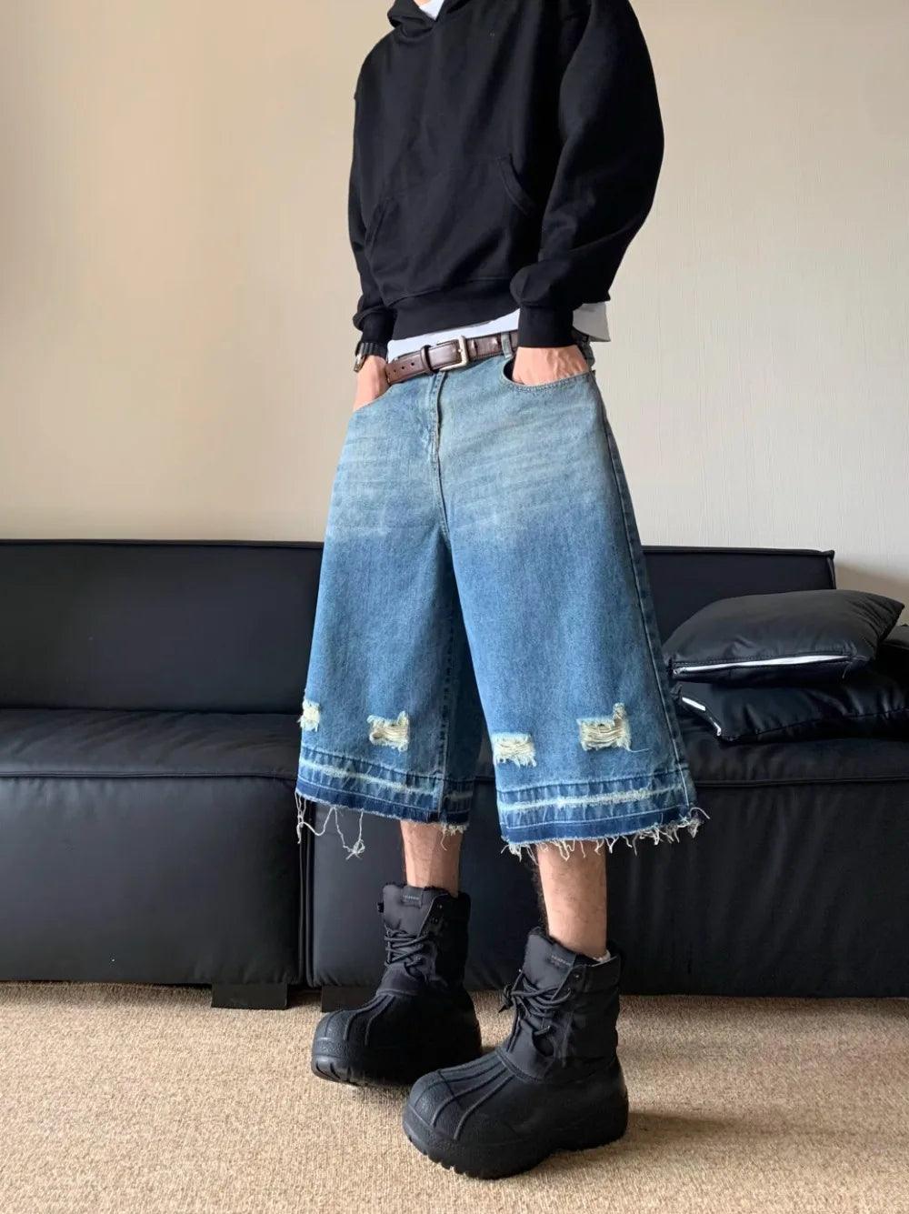 Y2k Ripped Washed Jorts - tntwear1