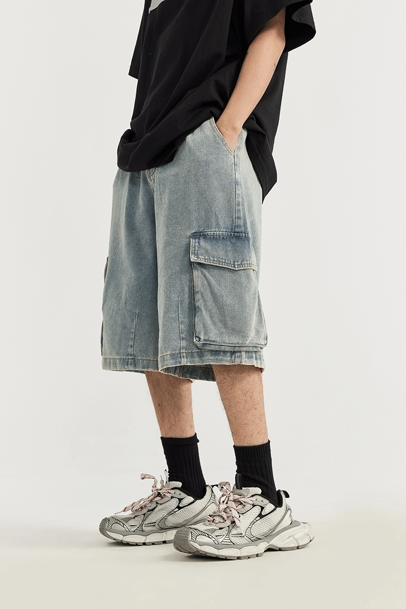 Vintage Denim Cargo Jorts - tntwear1