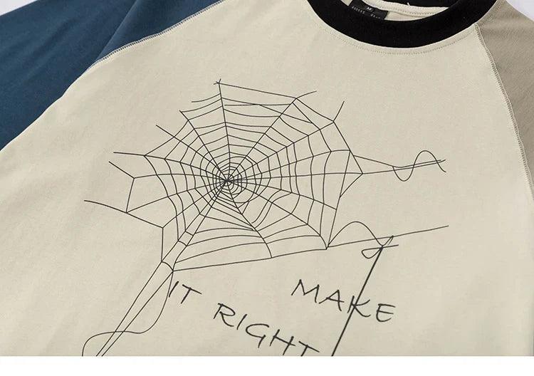 "Make It Right" Spider Web Graphic T-shirt - tntwear1