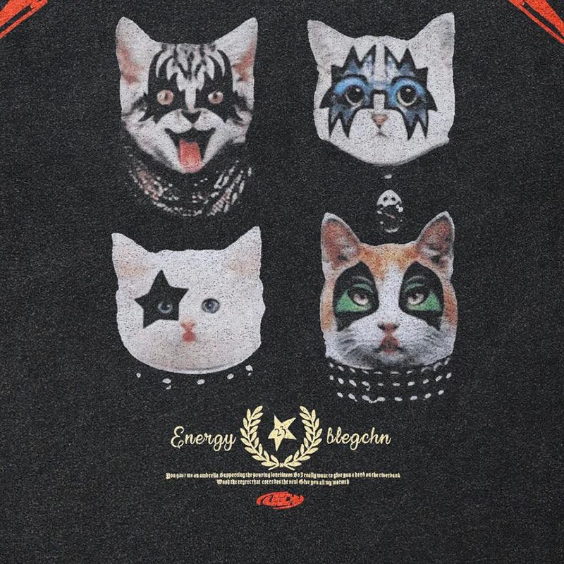 Graphic Masked Cats T-shirt - tntwear1