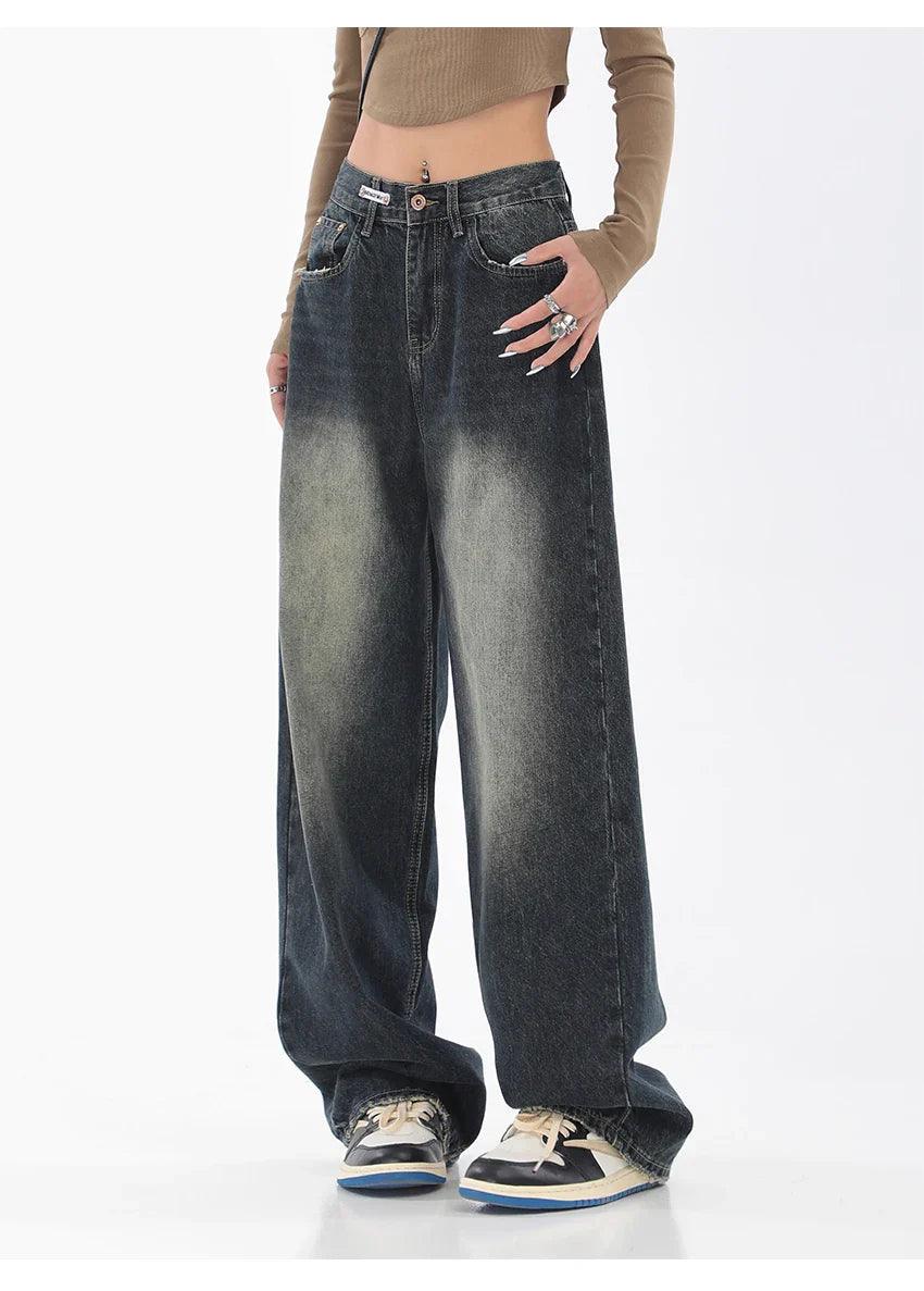 Vintage Washed High Waist Women's Jeans - tntwear1