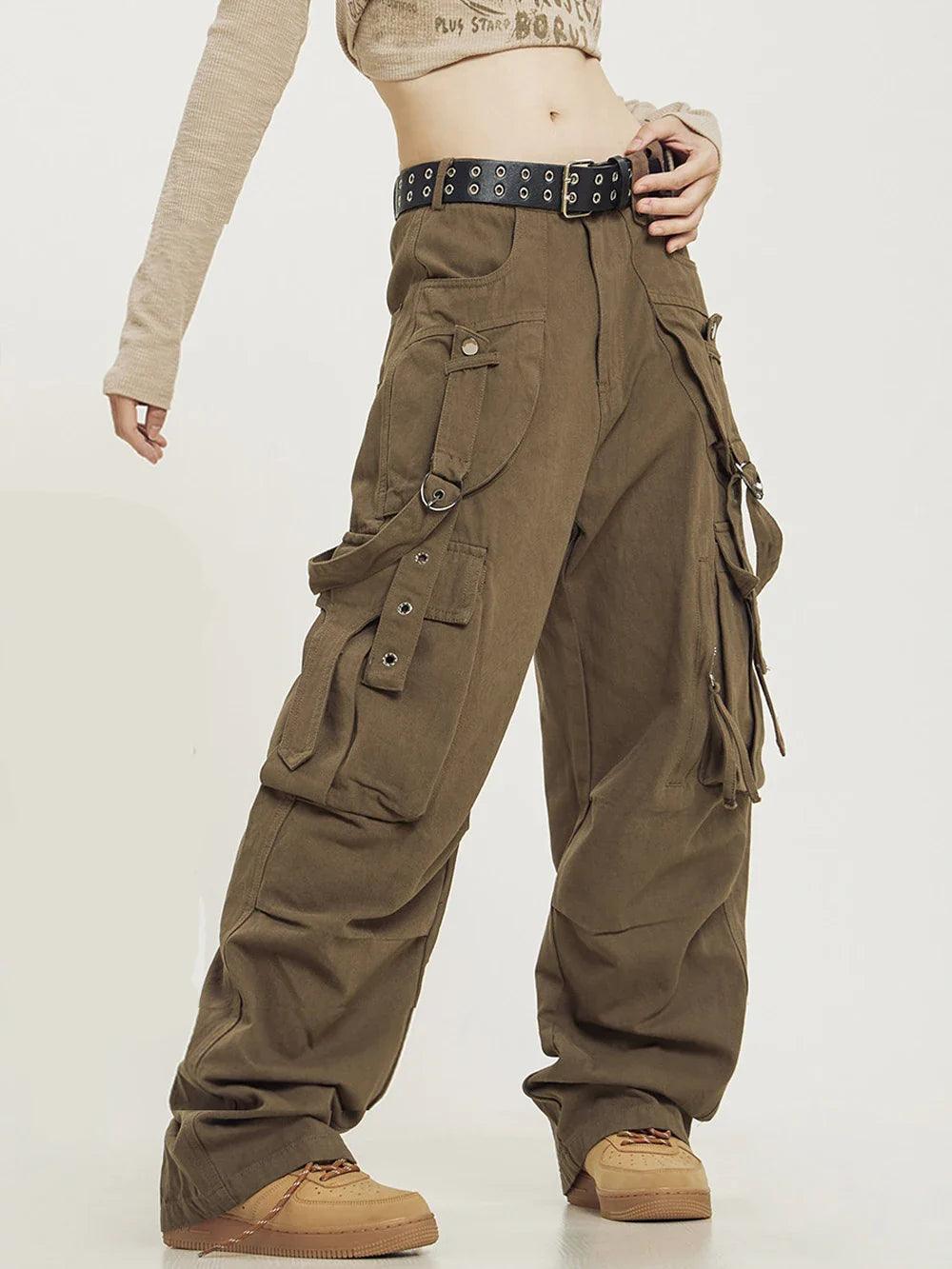 Y2k Vintage Spliced Cargo Pants - tntwear1