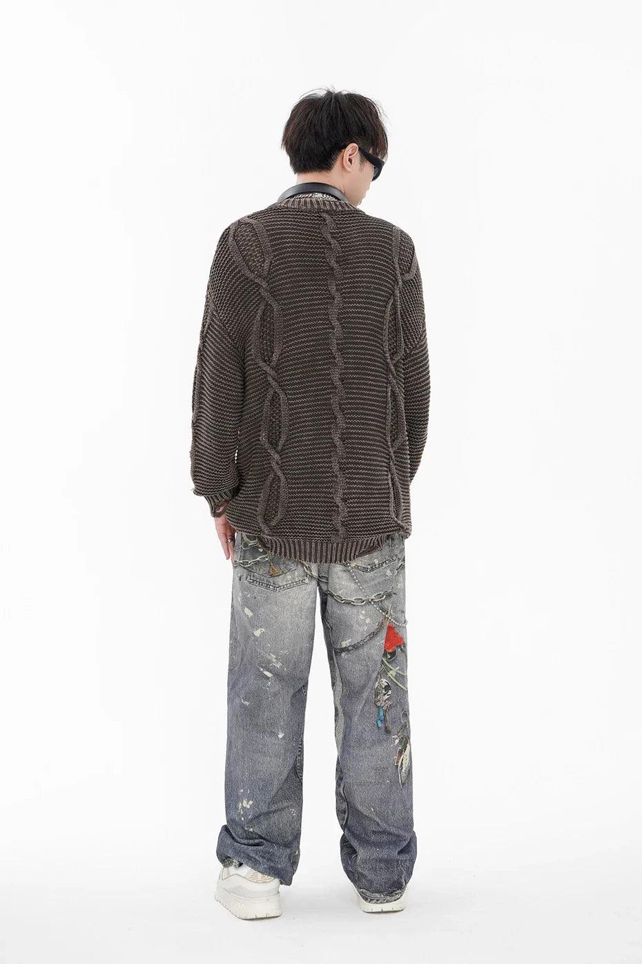 Twisted Cable Knit Sweater - tntwear1