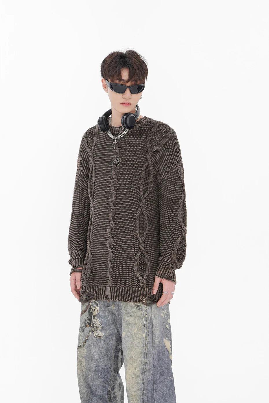 Twisted Cable Knit Sweater - tntwear1