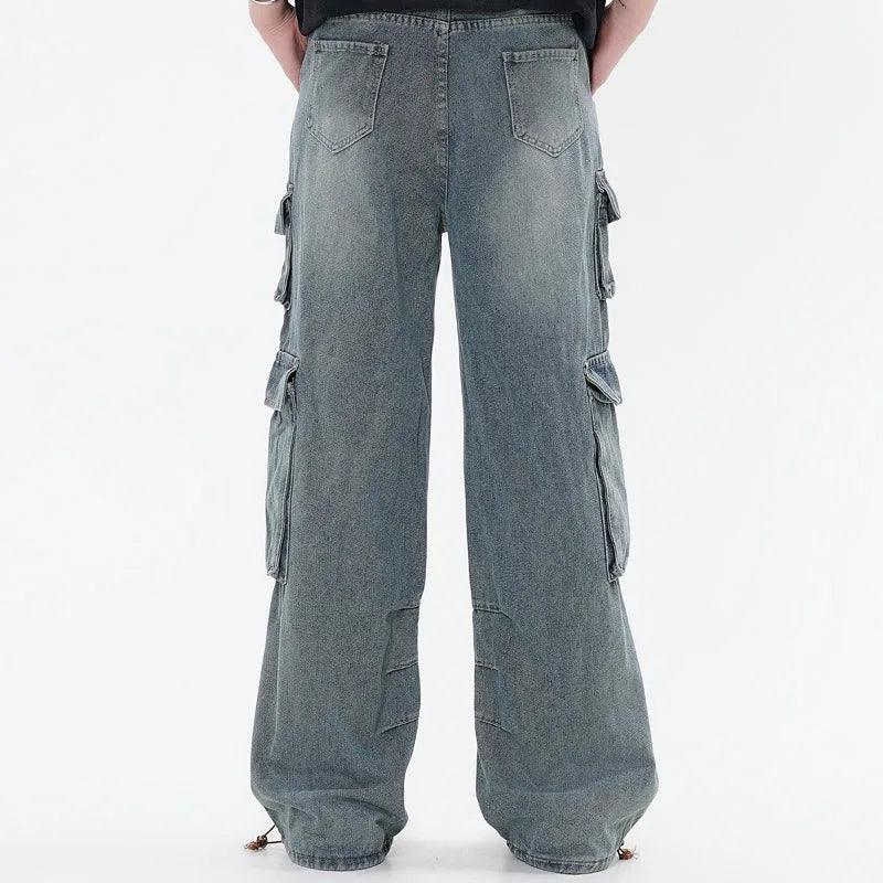 Y2K Baggy Multi Pocket Denim Pants - tntwear1