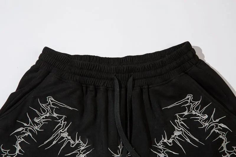 Y2K Embroidery Baggy Shorts - tntwear1