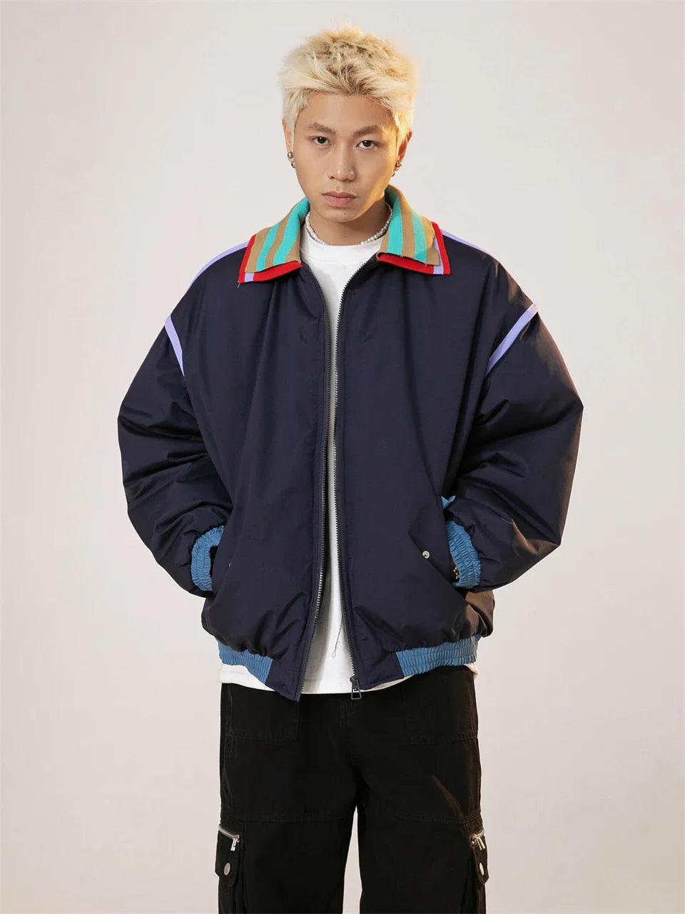 Y2k Vintage Strips Windbreaker Jacket - tntwear1