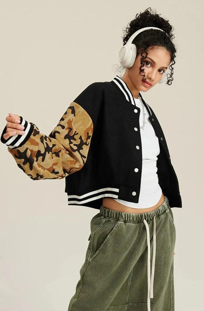 Women's Camouflage Varsity Jacket - tntwear1