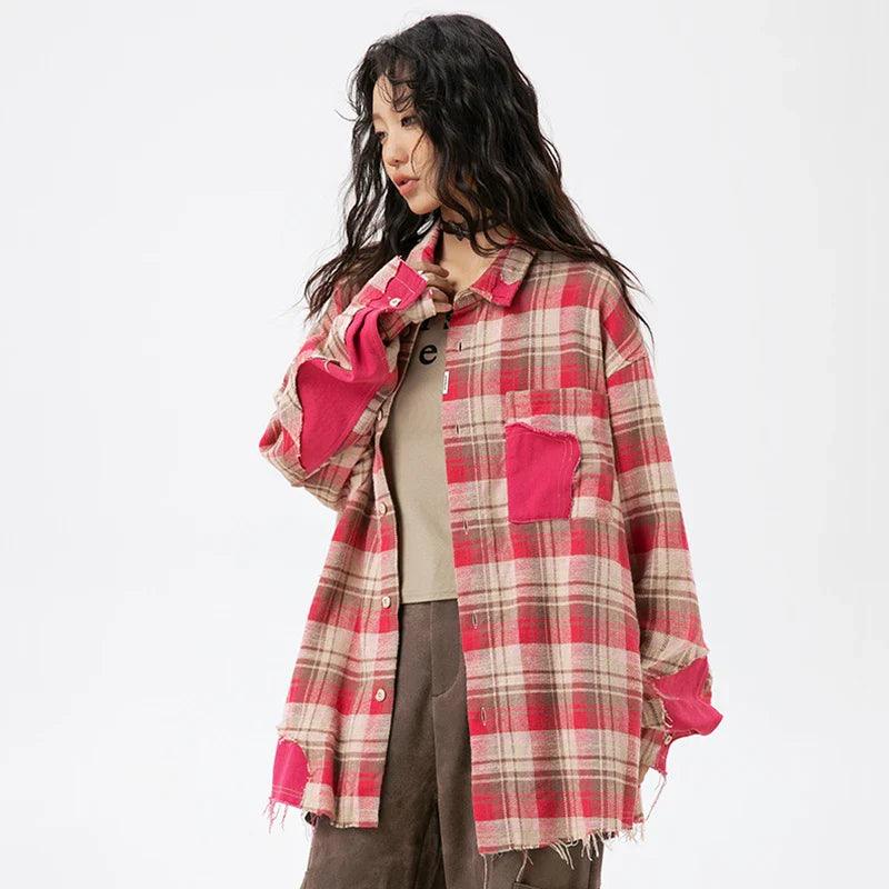 Plaid Reversible Long Sleeve Shirt - tntwear1