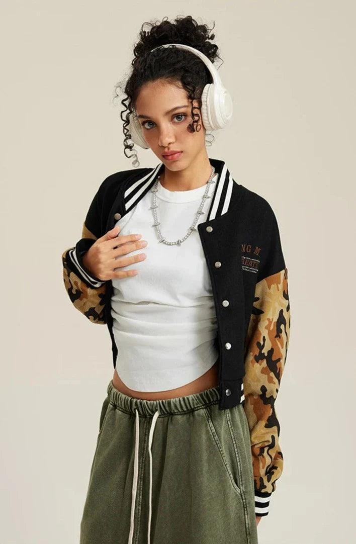 Women's Camouflage Varsity Jacket - tntwear1