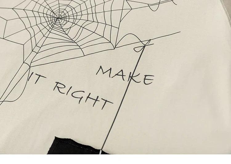 "Make It Right" Spider Web Graphic T-shirt - tntwear1