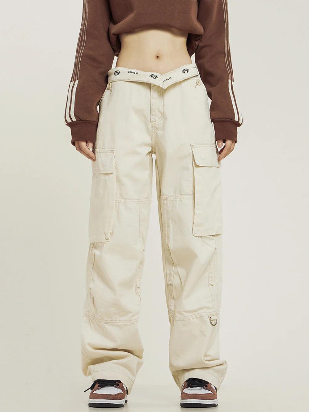 Y2k Baggy Turned-down Cargo Pants - tntwear1