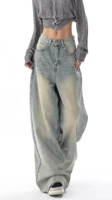 Ultra Wide-Leg Baggy Denim Jeans - tntwear1