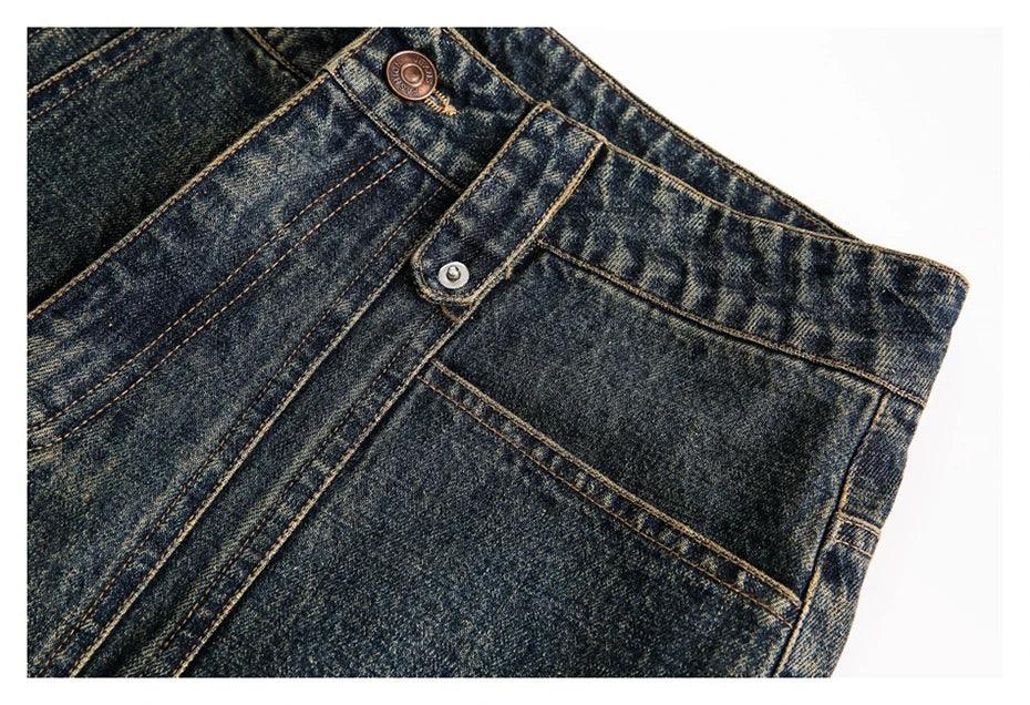 Faded Blue Distressed Denim Jeans - tntwear1