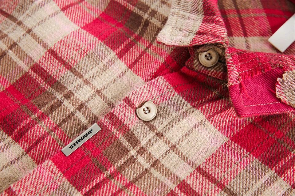 Plaid Reversible Long Sleeve Shirt - tntwear1