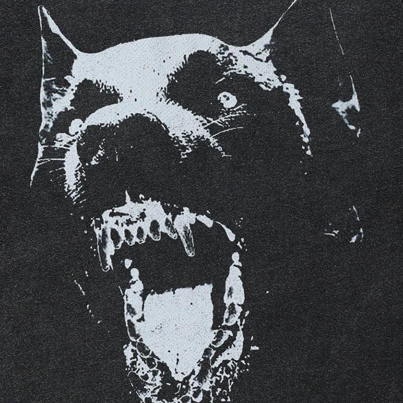 Retro Washed Dog Black T-shirt - tntwear1