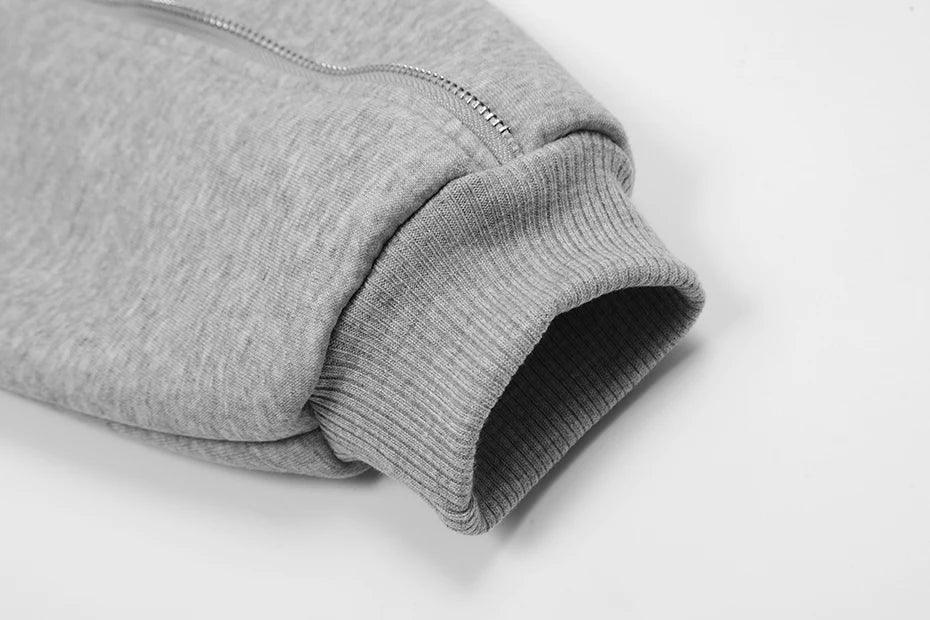 Curved Seam Zip-Up Hoodie - tntwear1