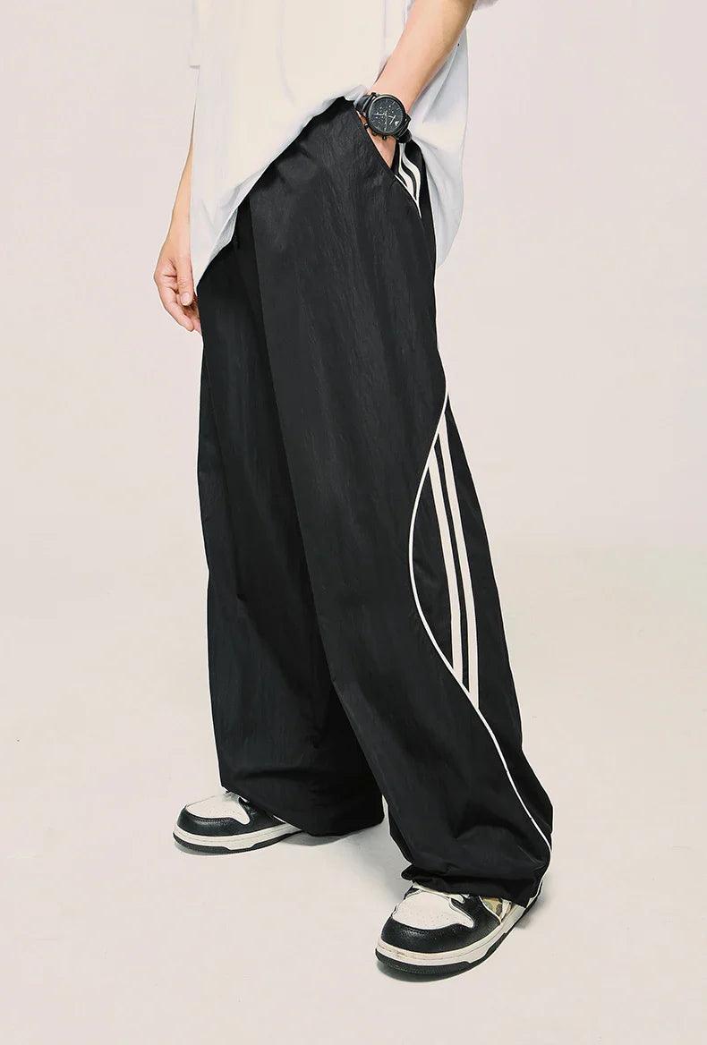 Wavy Side Striped Baggy Joggers - tntwear1