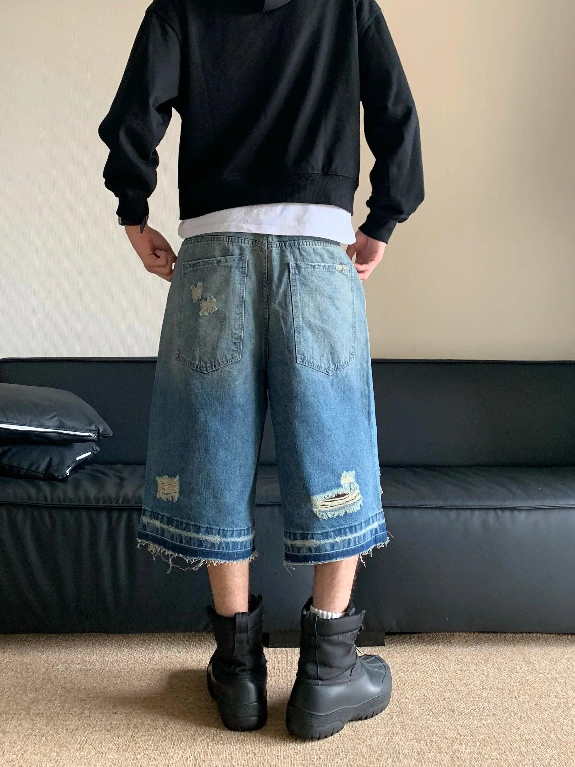 Y2k Ripped Washed Jorts - tntwear1