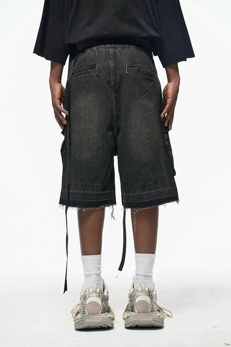 Zip-Up Loose Washed Pocket Jorts - tntwear1