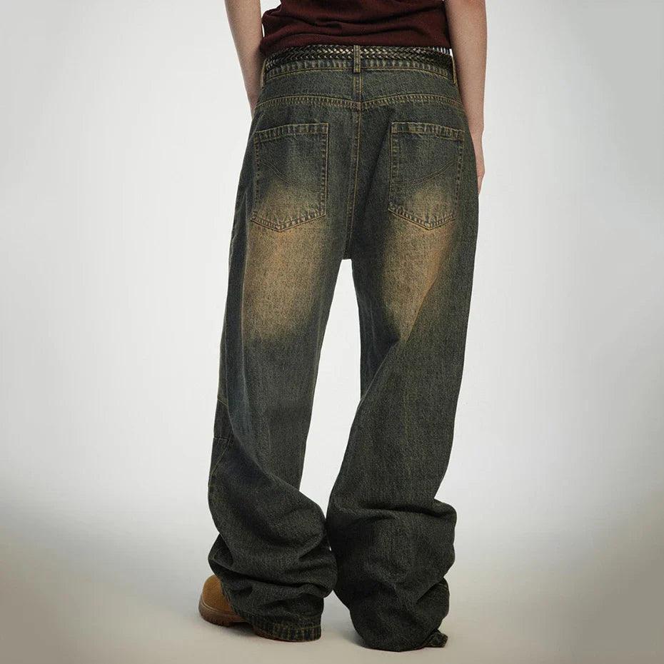 Faded Blue Distressed Denim Jeans - tntwear1