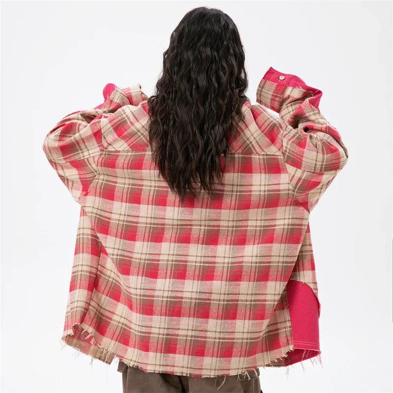 Plaid Reversible Long Sleeve Shirt - tntwear1