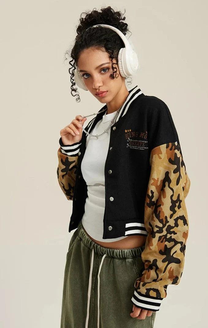 Women's Camouflage Varsity Jacket - tntwear1