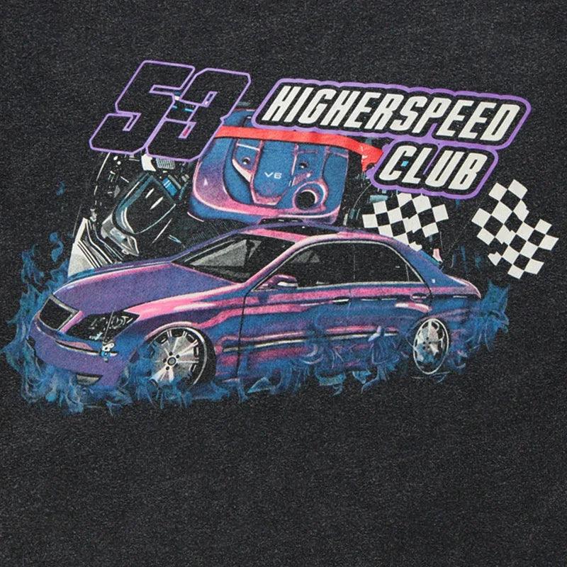 Y2k Loose Higher Speed Racing Club T-shirt - tntwear1