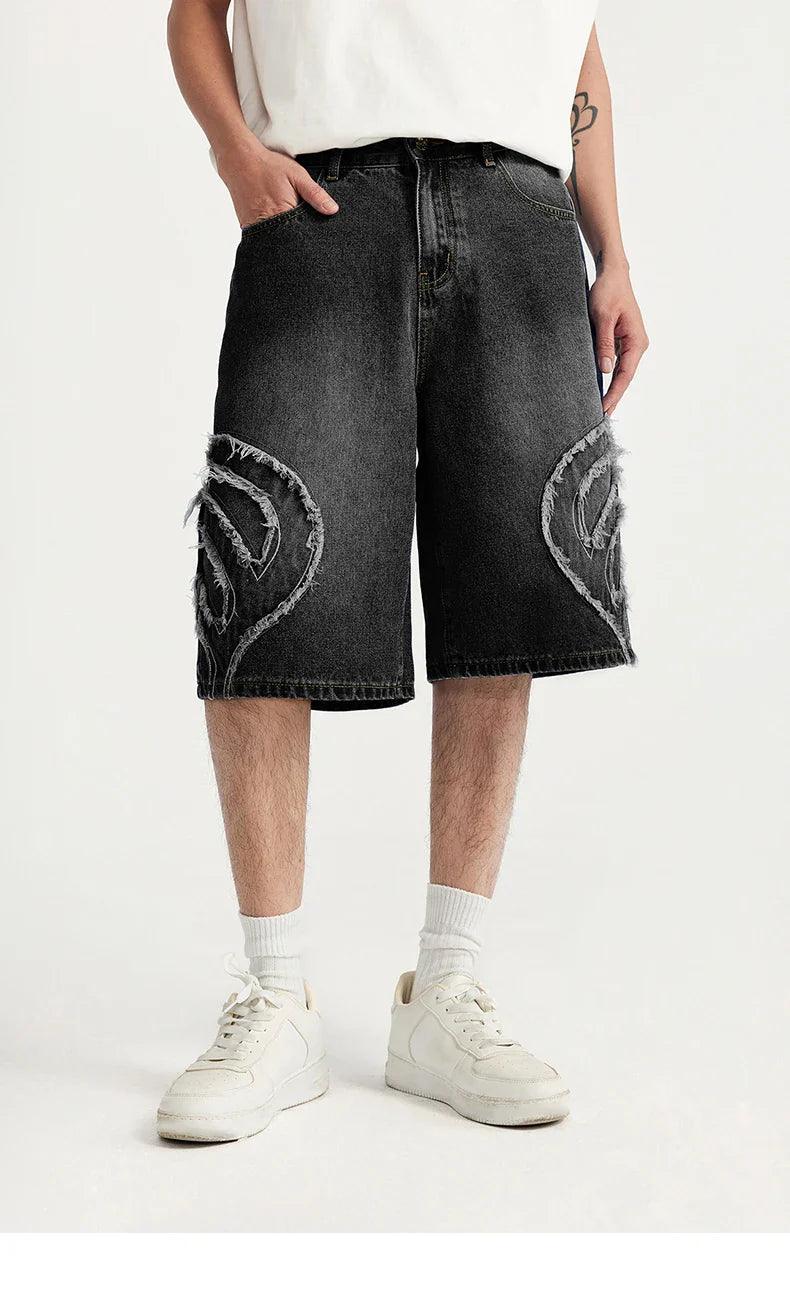 Denim Patchwork Jorts - tntwear1