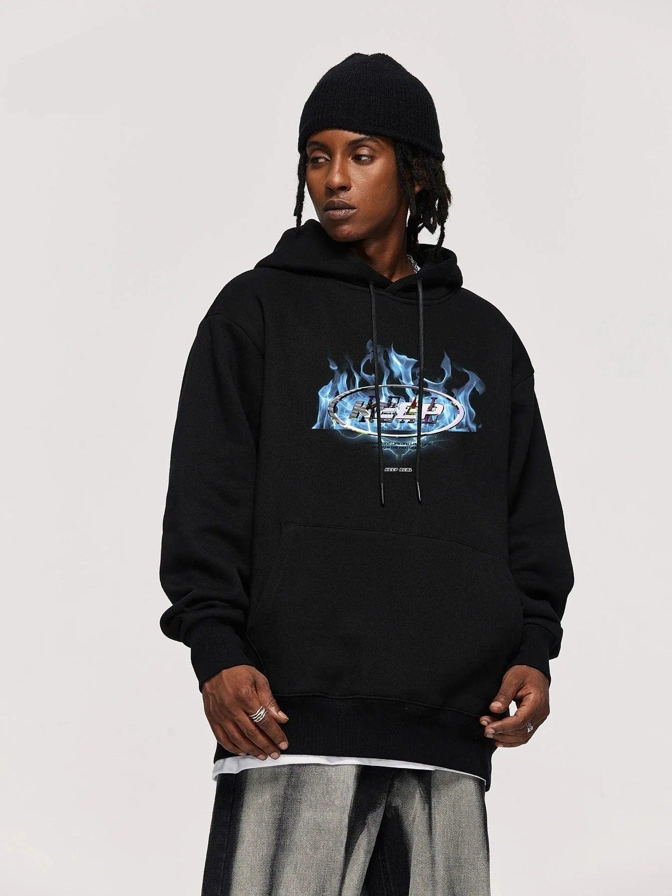 Fire Wave Graphic Hoodie - tntwear1