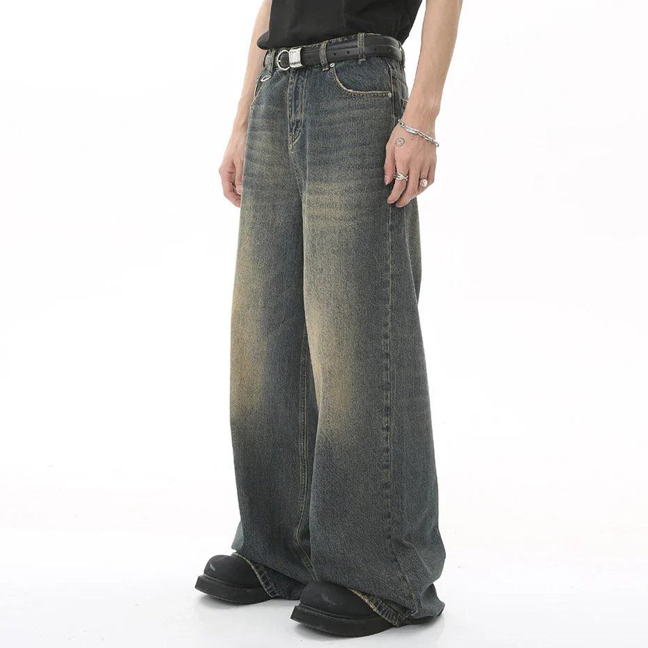 Wide-Leg Cowboy Denim Jeans - tntwear1