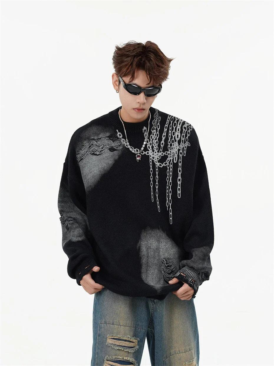 Shadow Chains Knit Sweater - tntwear1