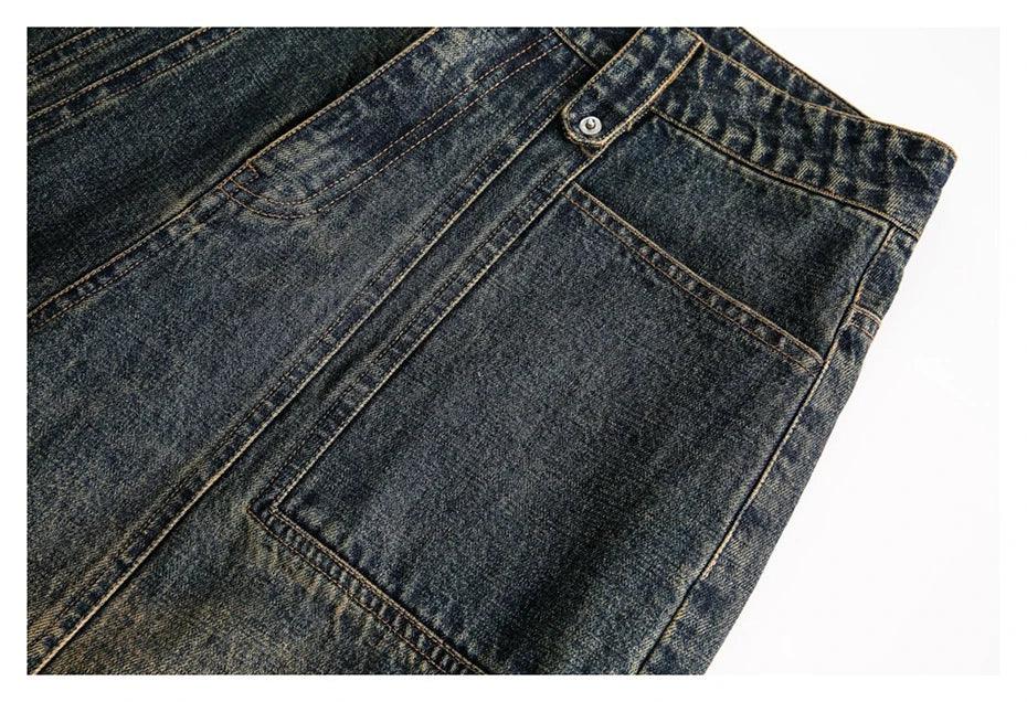 Faded Blue Distressed Denim Jeans - tntwear1