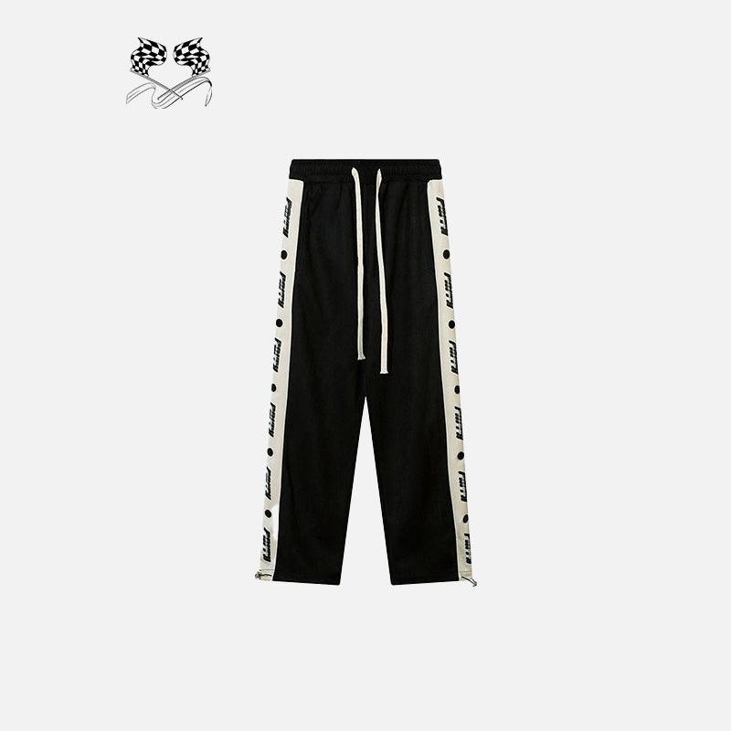 Side Striped High-waist Sweatpants - tntwear1