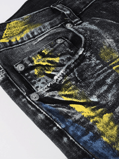 Smoke Gray Paint Jeans