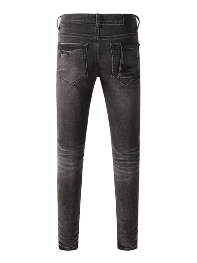 Smoky Gray Scratched Ripped Jeans