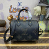 Tntwear Speedy Bandouliere Black Monogram With Studs - LUV 414