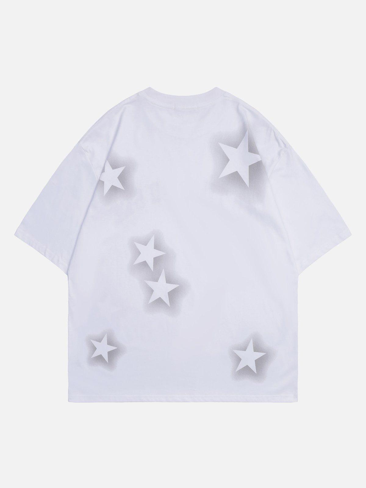 Sneakerland™ - 3D Dimensional Pattern Dip-dye Star Tee - tntwear1