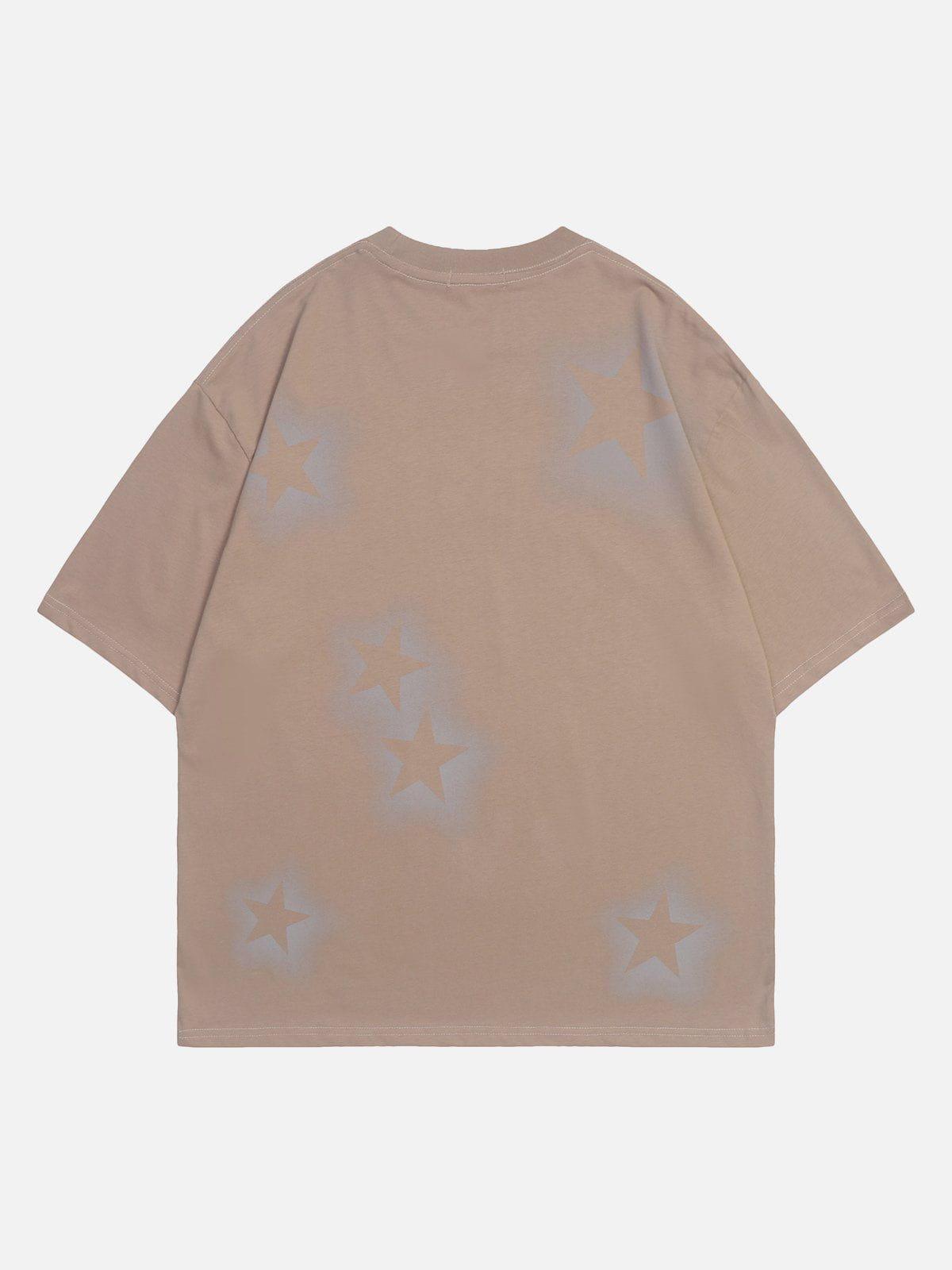 Sneakerland™ - 3D Dimensional Pattern Dip-dye Star Tee - tntwear1