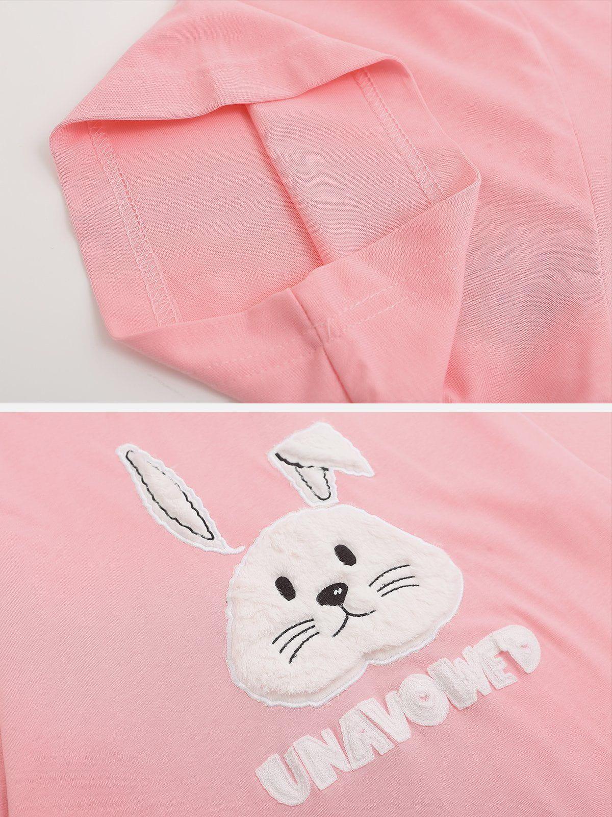 Sneakerland™ - 3D Rabbit Embroidery Tee - tntwear1